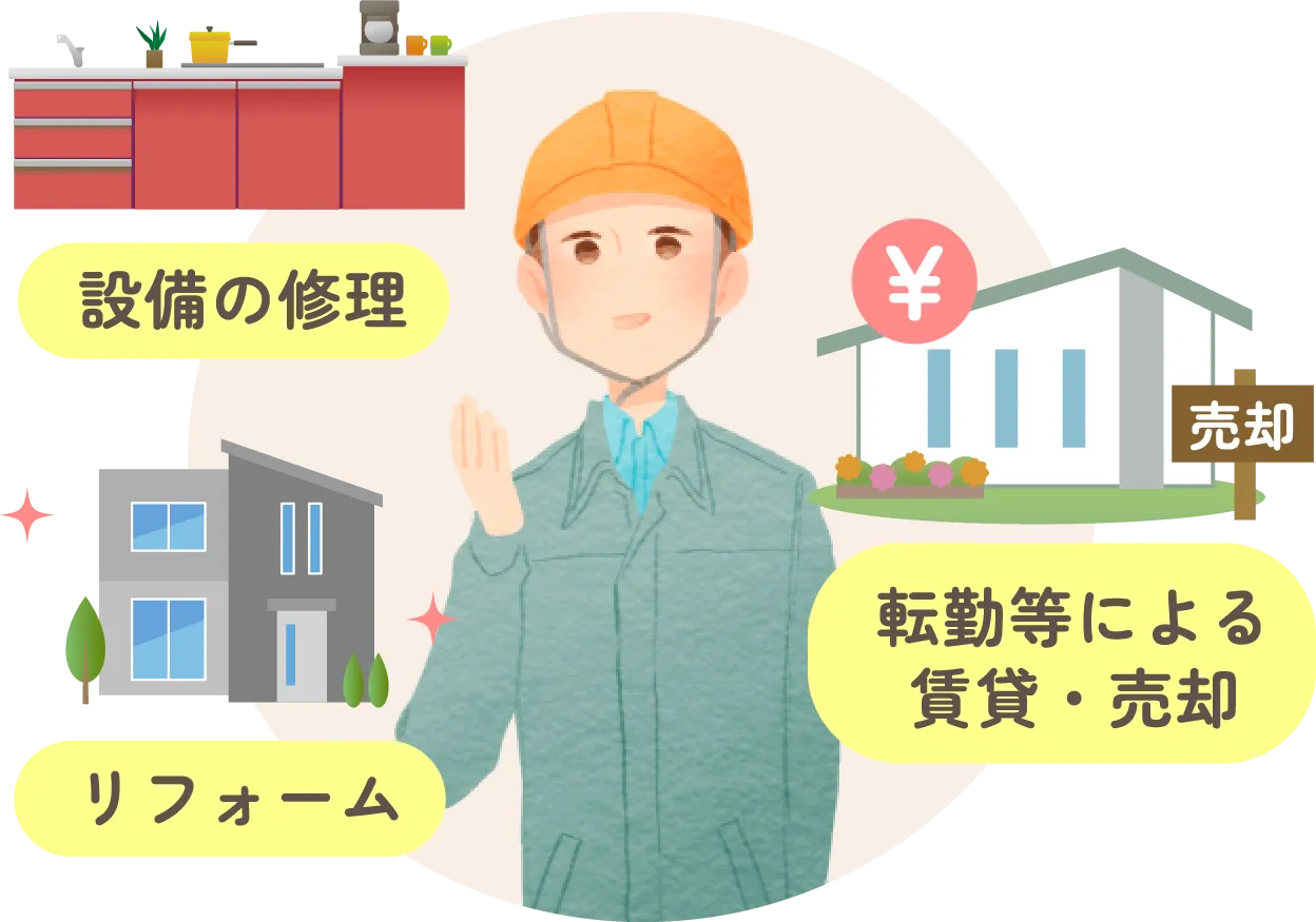 設備の修理/リフォーム/転勤等による賃貸・売却